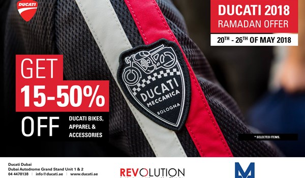 Get 15-50% Off Ducati Bikes, Apparel and Accessories in Ramadan 