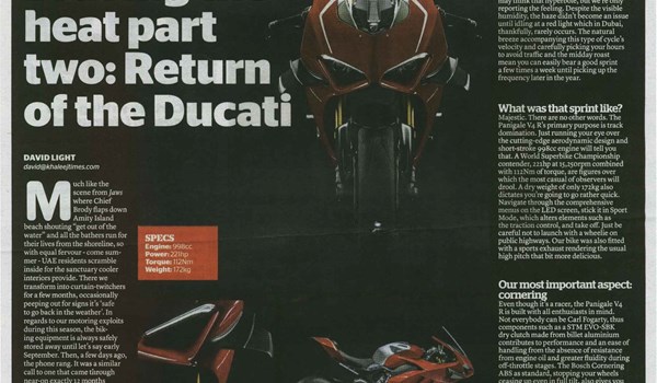 Braving the heat part two: Return of the Ducati 