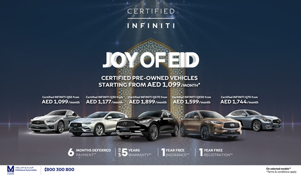 INFINITI Presents EID Offers on Certified Pre-Owned Vehicles