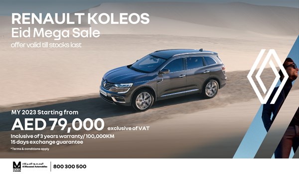 Check out Renault's Eid Al Adha mega sale on Renault Koleos