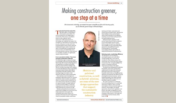 Jens Otterstedt, General Manager of Al Masaood Bergum, Featured in Technical Review Middle East Magazine