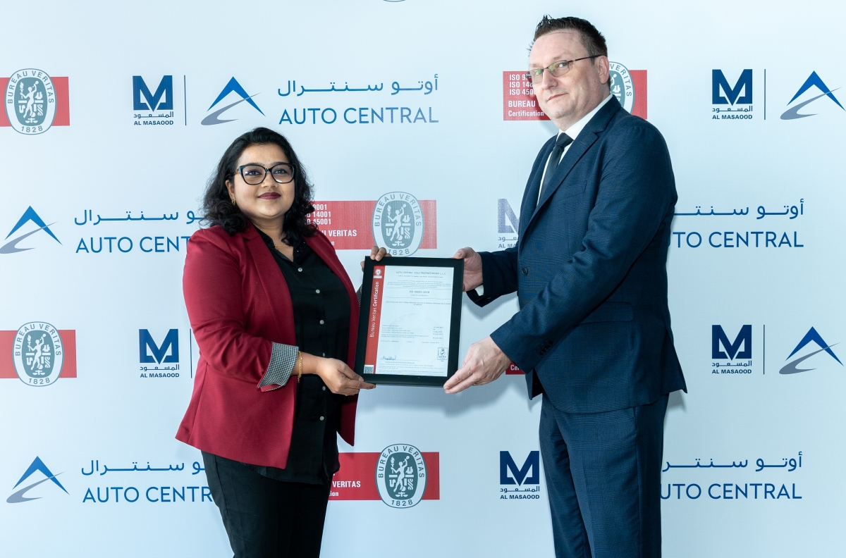 Al Masaood’s Auto Central Achieves Major Milestone: Receives ISO 9001, 14001, and 45001 Certifications from Bureau Veritas