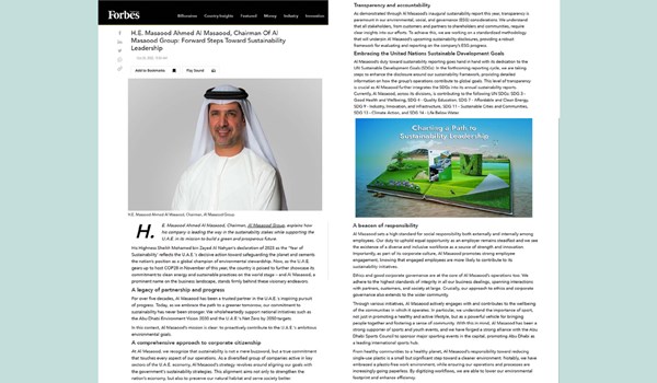 Our Chairman Featured in Forbes Middle East