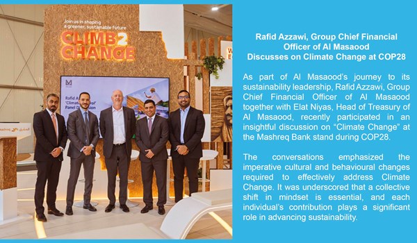 Rafid Azzawi, Group Chief Financial Officer of Al Masaood  Discusses on Climate Change at COP28